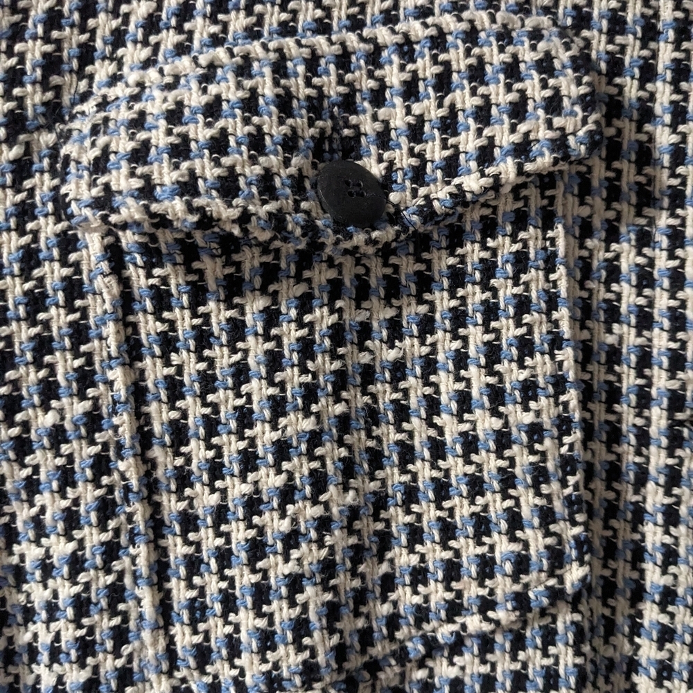 Zara | Tweed button down jacket in blue - Picture 9 of 13